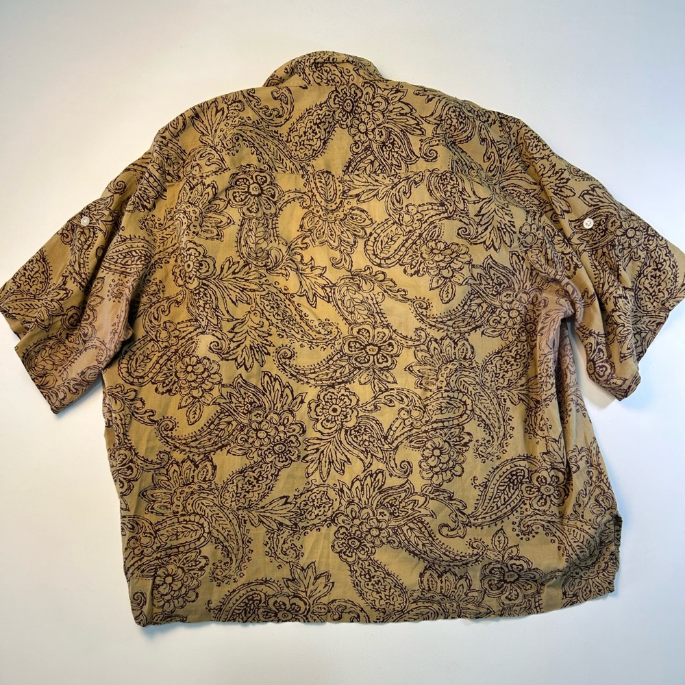 Ralph Lauren Tan and Brown Paisley Button-Down Shirt - Picture 2 of 10